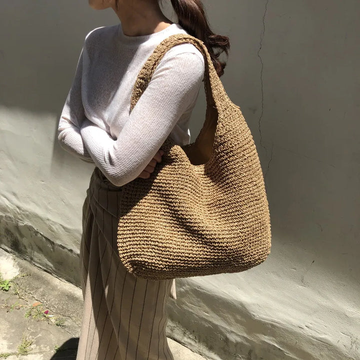 Womens Woven Rattan Bag Casual Style