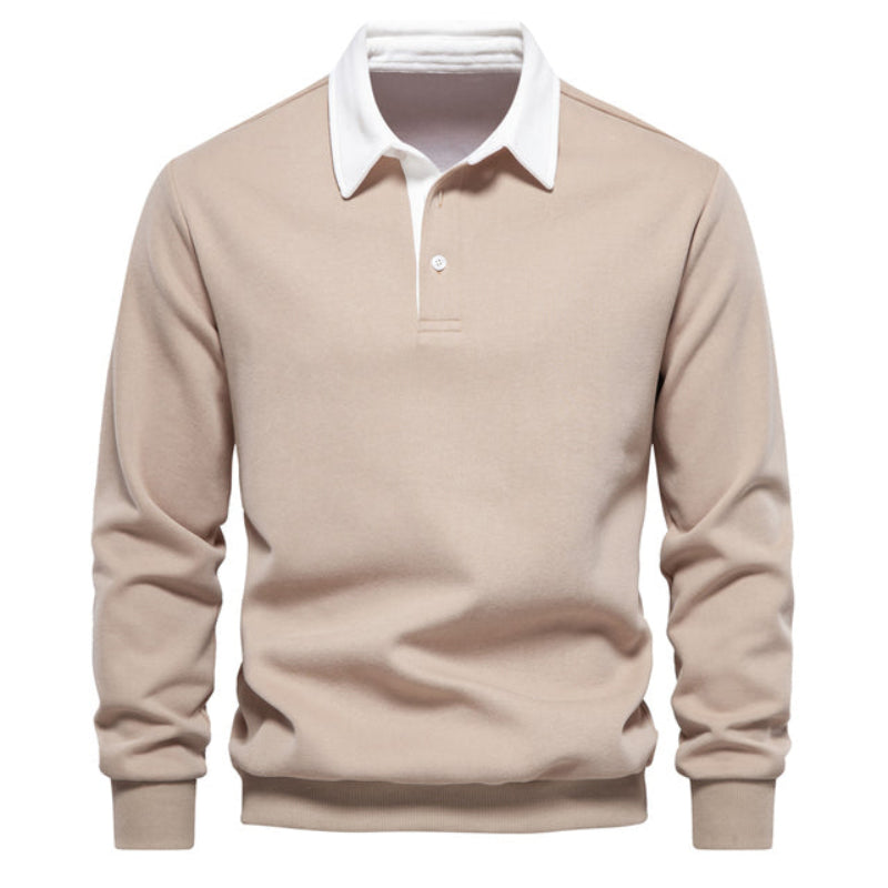 Mens Knit Polo Sweater Cozy Warm Fit