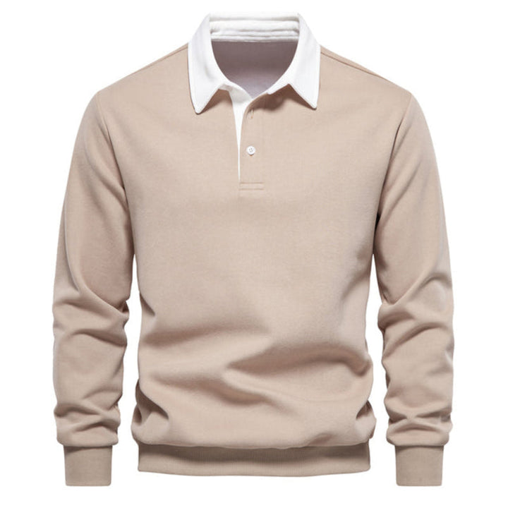 Mens Knit Polo Sweater Cozy Warm Fit