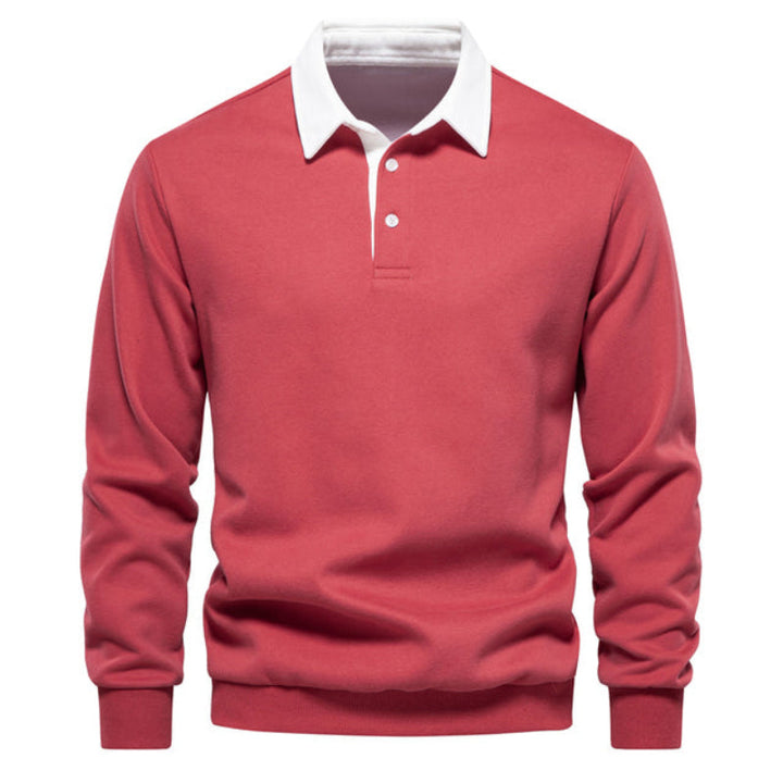 Mens Knit Polo Sweater Cozy Warm Fit