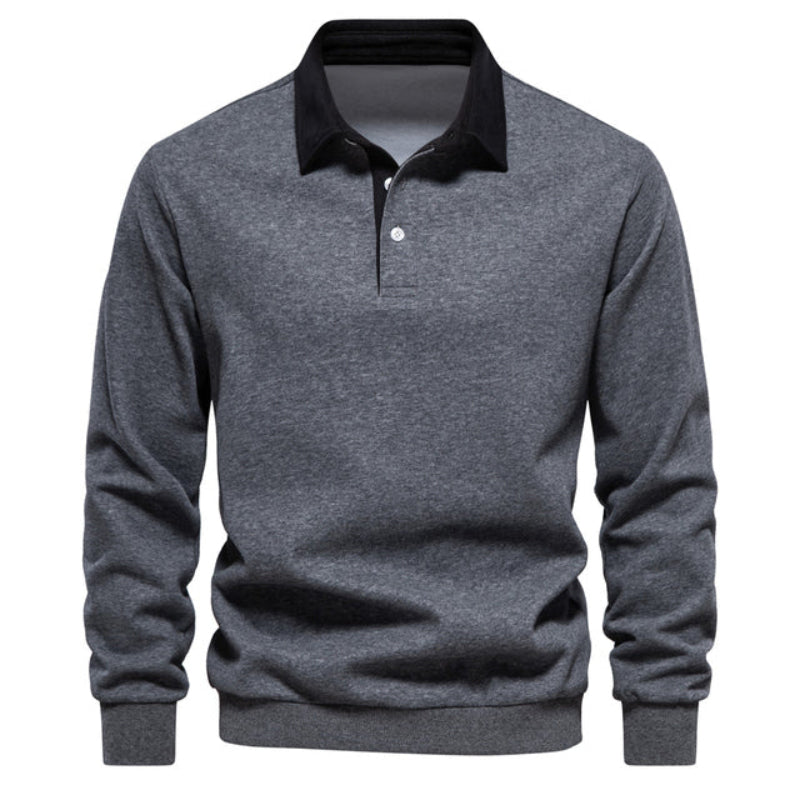 Mens Knit Polo Sweater Cozy Warm Fit