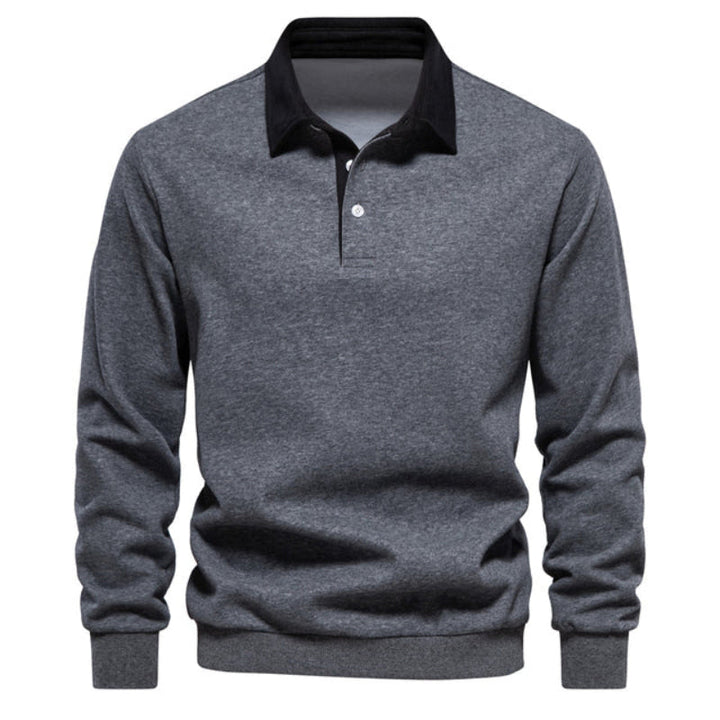 Mens Knit Polo Sweater Cozy Warm Fit