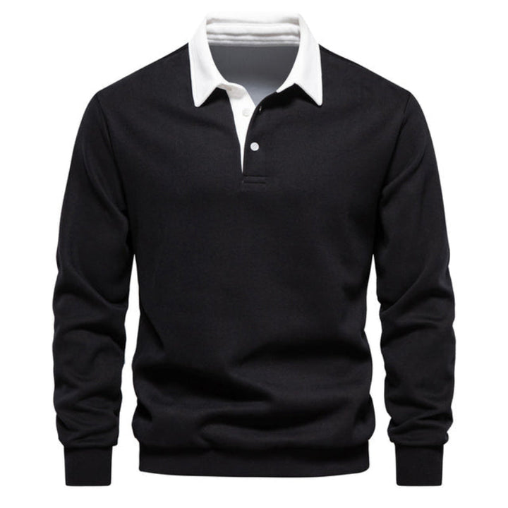 Mens Knit Polo Sweater Cozy Warm Fit