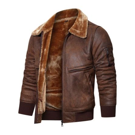 Mens Slim Fit Bomber Jacket Genuine Leather - BritishMode