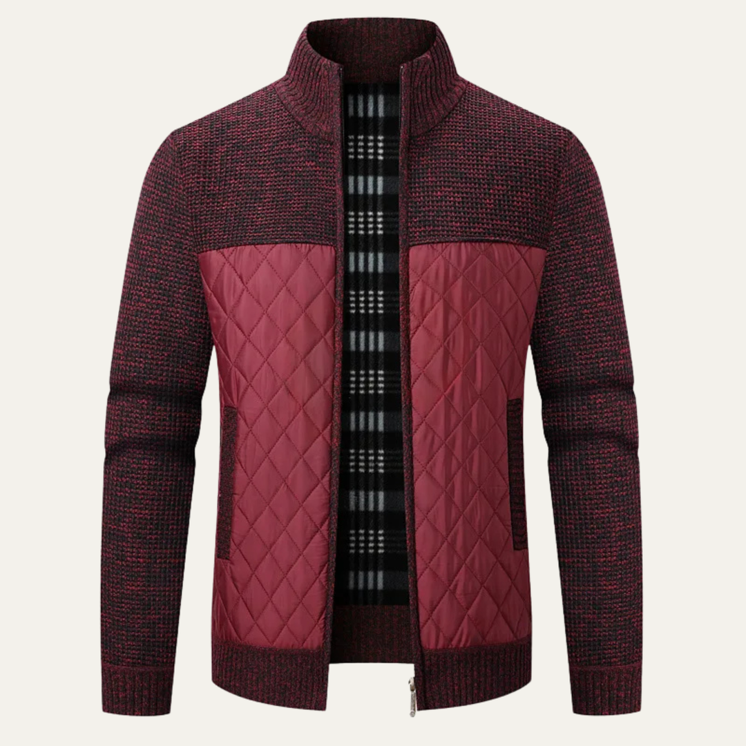 Mens Quilted Knit Puffer Jacket Zip-Up Winter Style - BritishMode