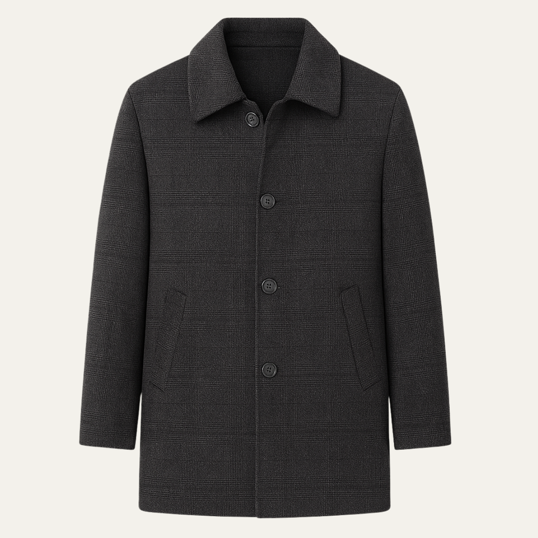 Mens Mid-Length Wool Down Overcoat Winter Style - BritishMode