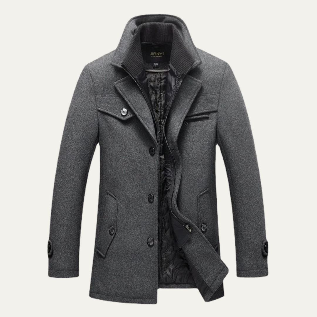 Mens Wool Blend Winter Coat Smart Casual Fit