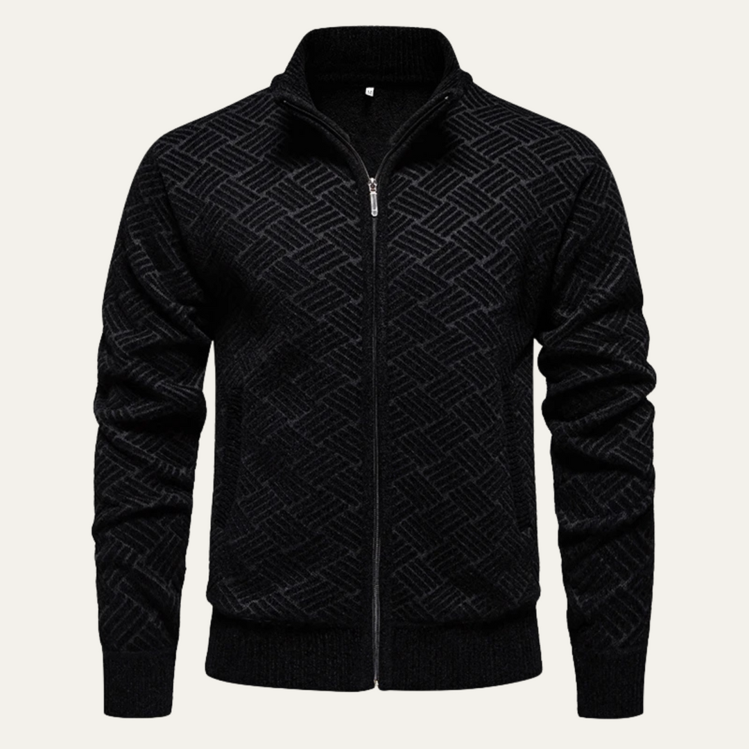 Mens Knit Cardigan Textured Warm Smart Casual - BritishMode
