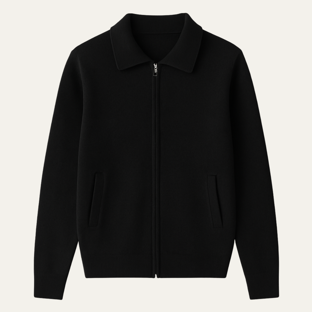 Mens Wool Knit Zip Cardigan Fit