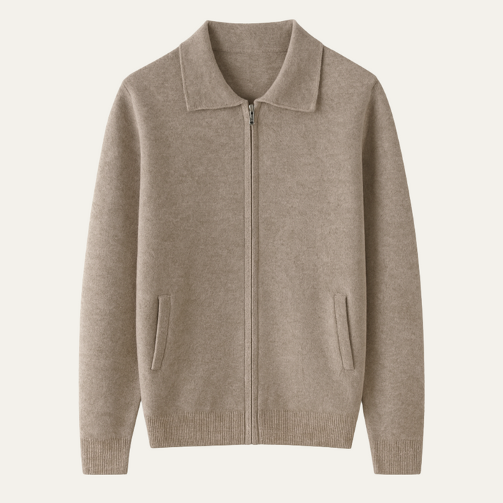 Mens Wool Knit Zip Cardigan Fit - BritishMode
