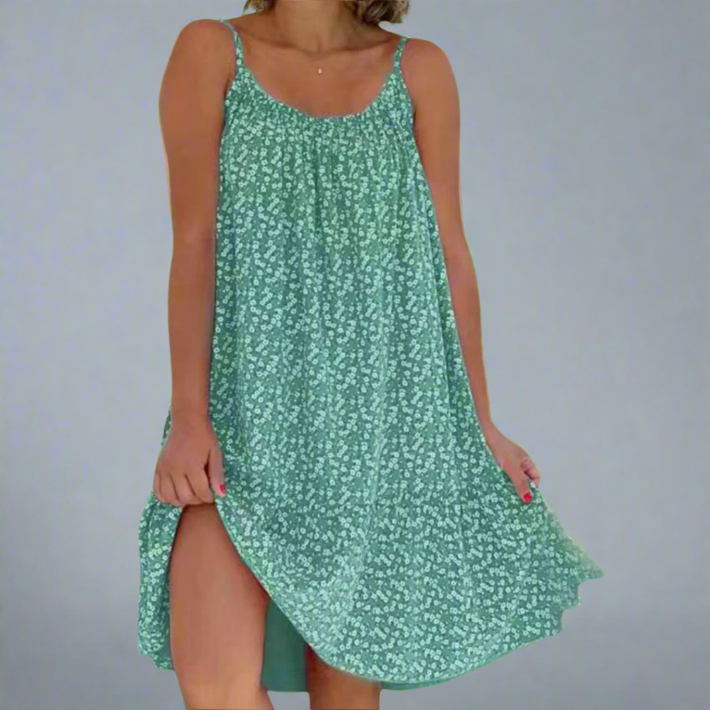 Womens Sundress Floral Pattern Sleeveless Fit