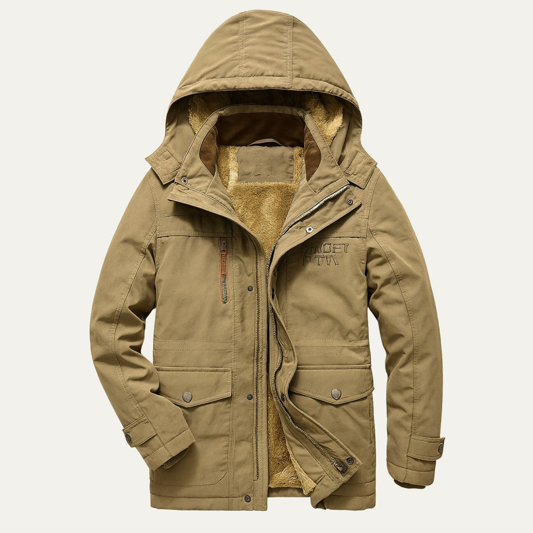 Mens Quilted Jacket Weather Resistant Loose Fit