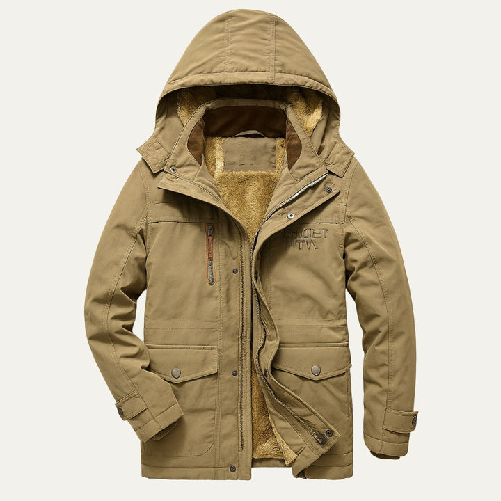 Mens Quilted Jacket Weather Resistant Loose Fit