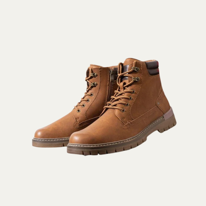 Mens Combat Boots Lace-Up Military Style Lug Sole