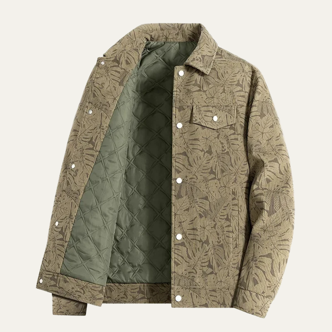 Mens Quilted Cotton Jacket Casual Slim Fit