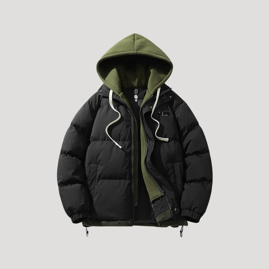 Mens Insulated Puffer Coat with Hood Warm Fit