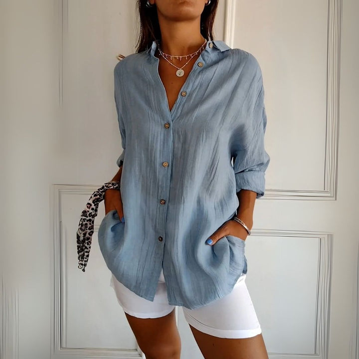 Womens Button-Up Shirt Classic Fit