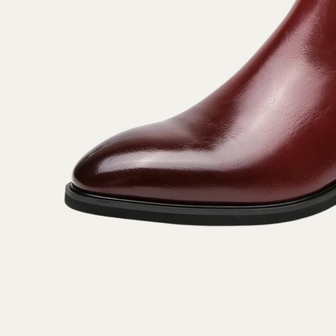Mens Ankle Boots Leather Slip-On Classic