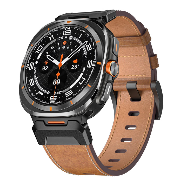 Mens Leather Watch Band Rugged Style