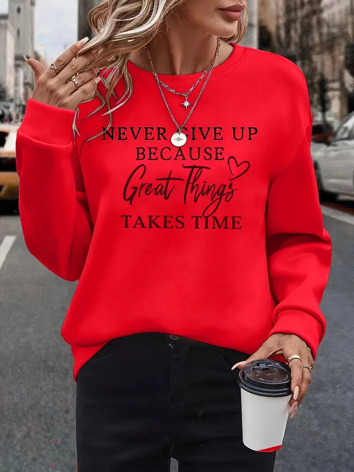 Womens Sweatshirt Fleece Cozy Relaxed Fit