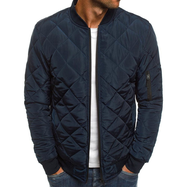 Mens Bomber Jacket Lightweight Diamond Quilted
