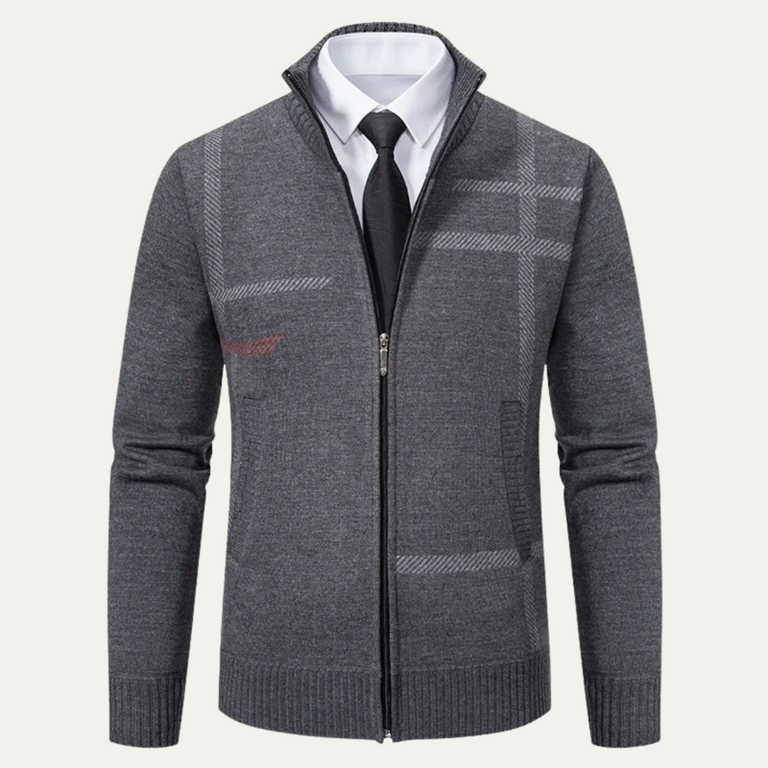 Mens Knit Cardigan Full Zip Closure - BritishMode