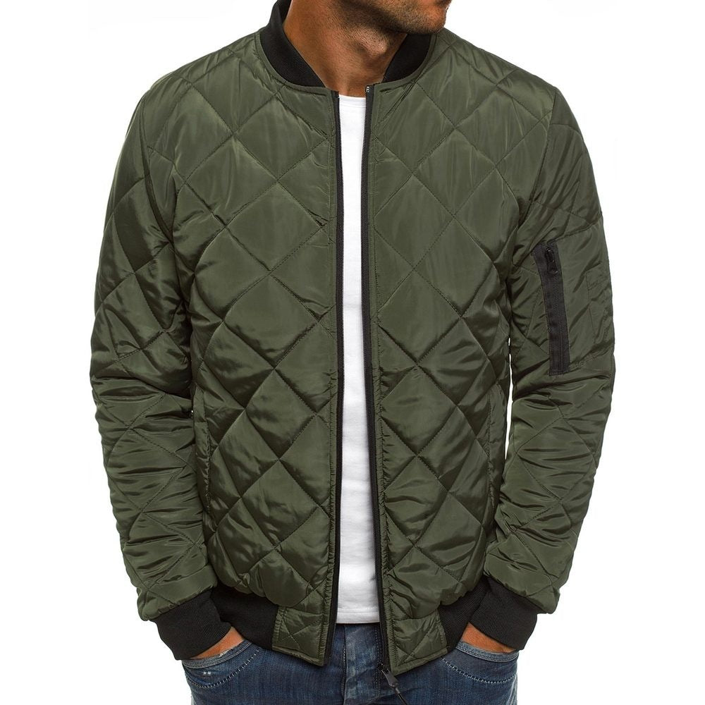 Mens Bomber Jacket Lightweight Diamond Quilted