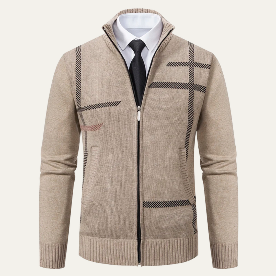 Mens Knit Cardigan Full Zip Closure