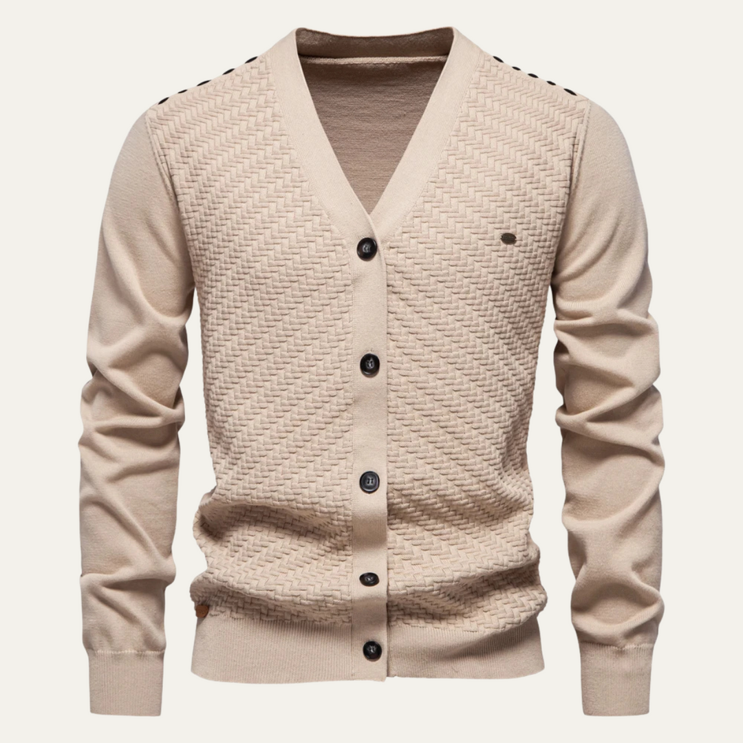Mens Slim Fit Lightweight Button-Up Cardigan - BritishMode
