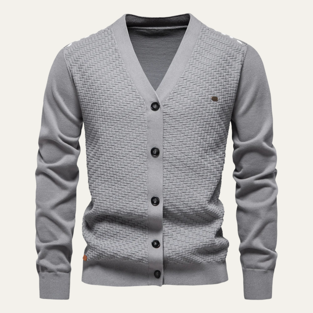 Mens Slim Fit Lightweight Button-Up Cardigan