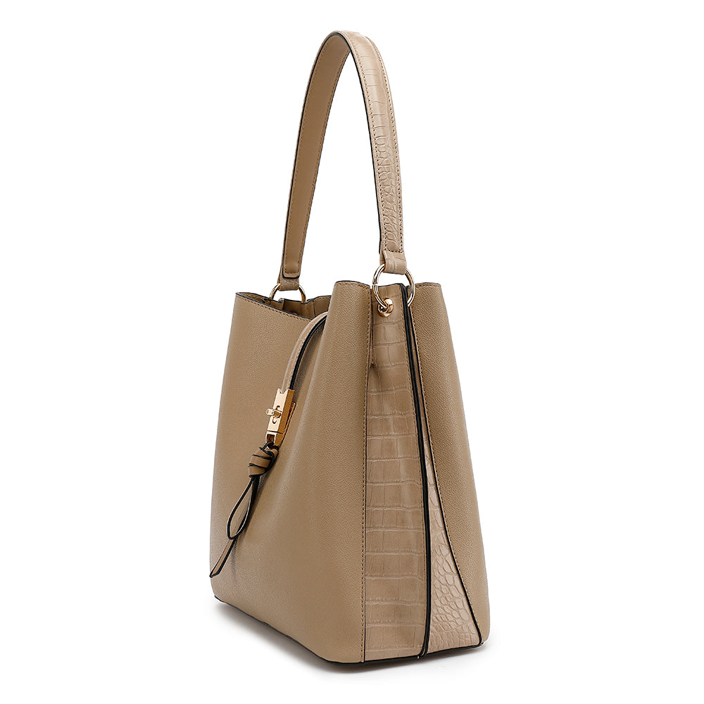 Womens Hobo Bag with Crocodile Texture Chic Style