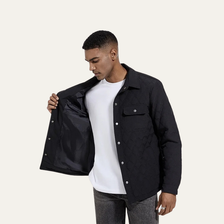 Mens Quilted Jacket Lightweight Casual Fit