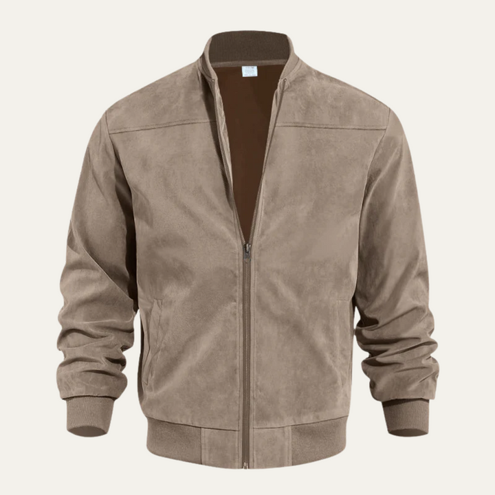 Mens Bomber Jacket Suede Look Relaxed Fit