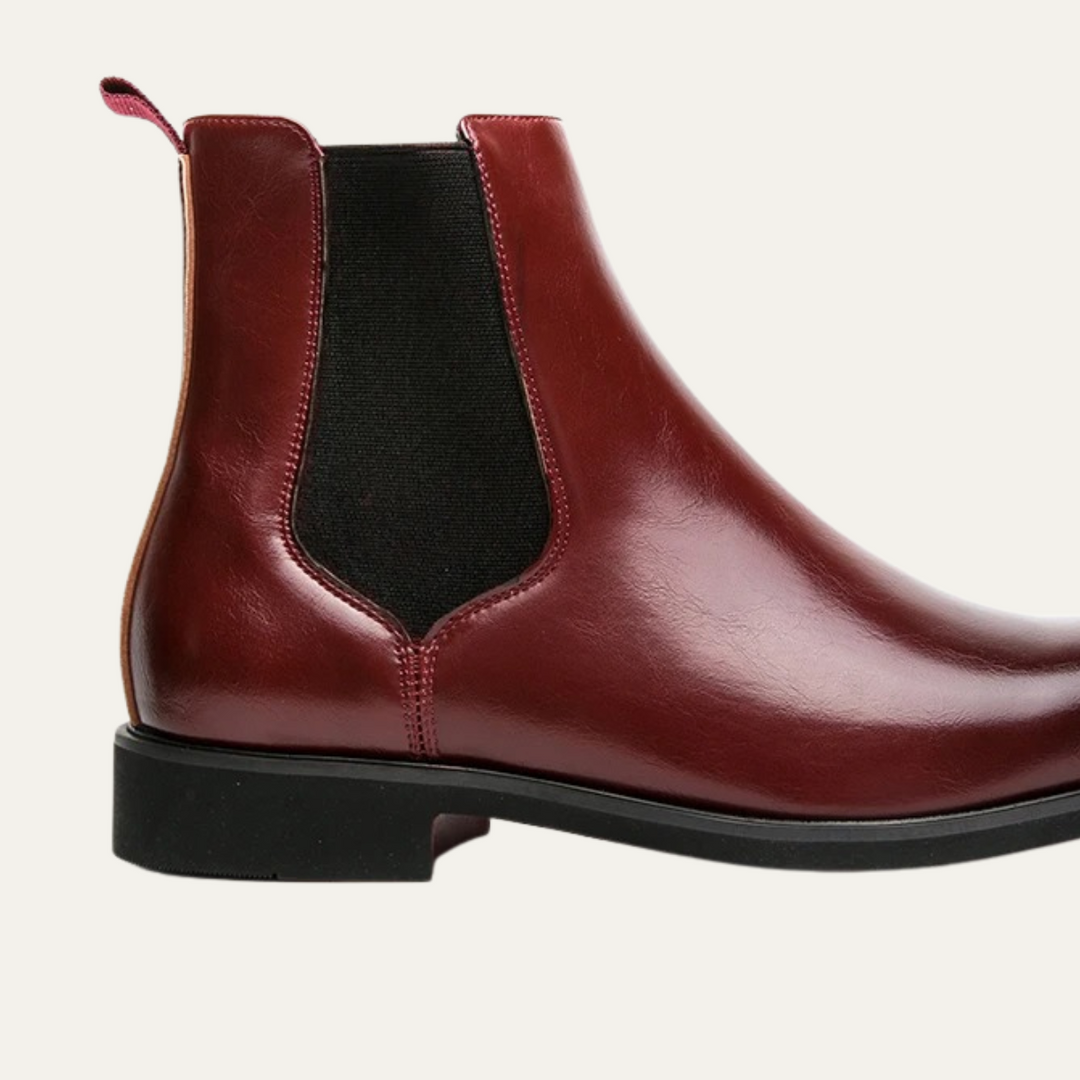 Mens Ankle Boots Leather Slip-On Classic