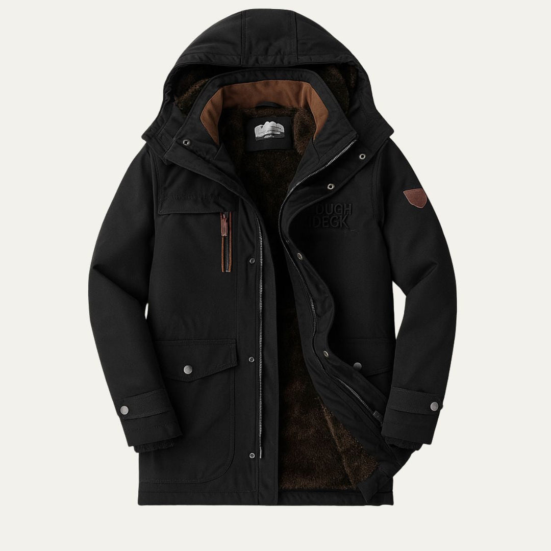 Mens Quilted Jacket Weather Resistant Loose Fit