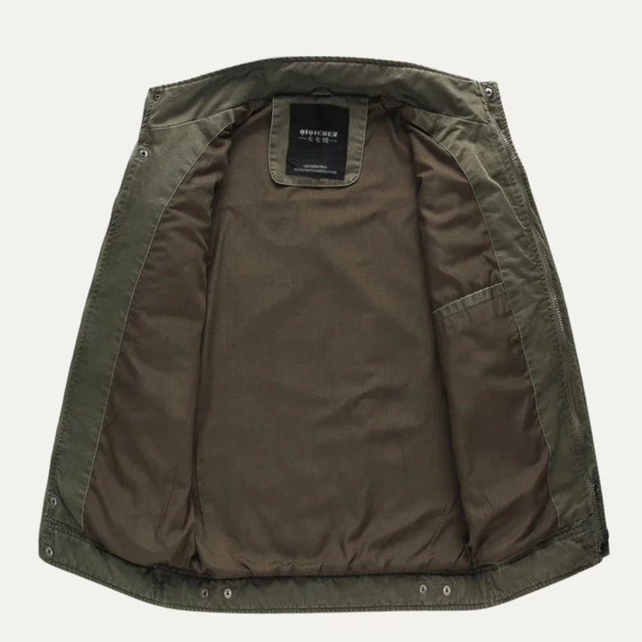 Mens Military Jacket Stand Collar Pockets