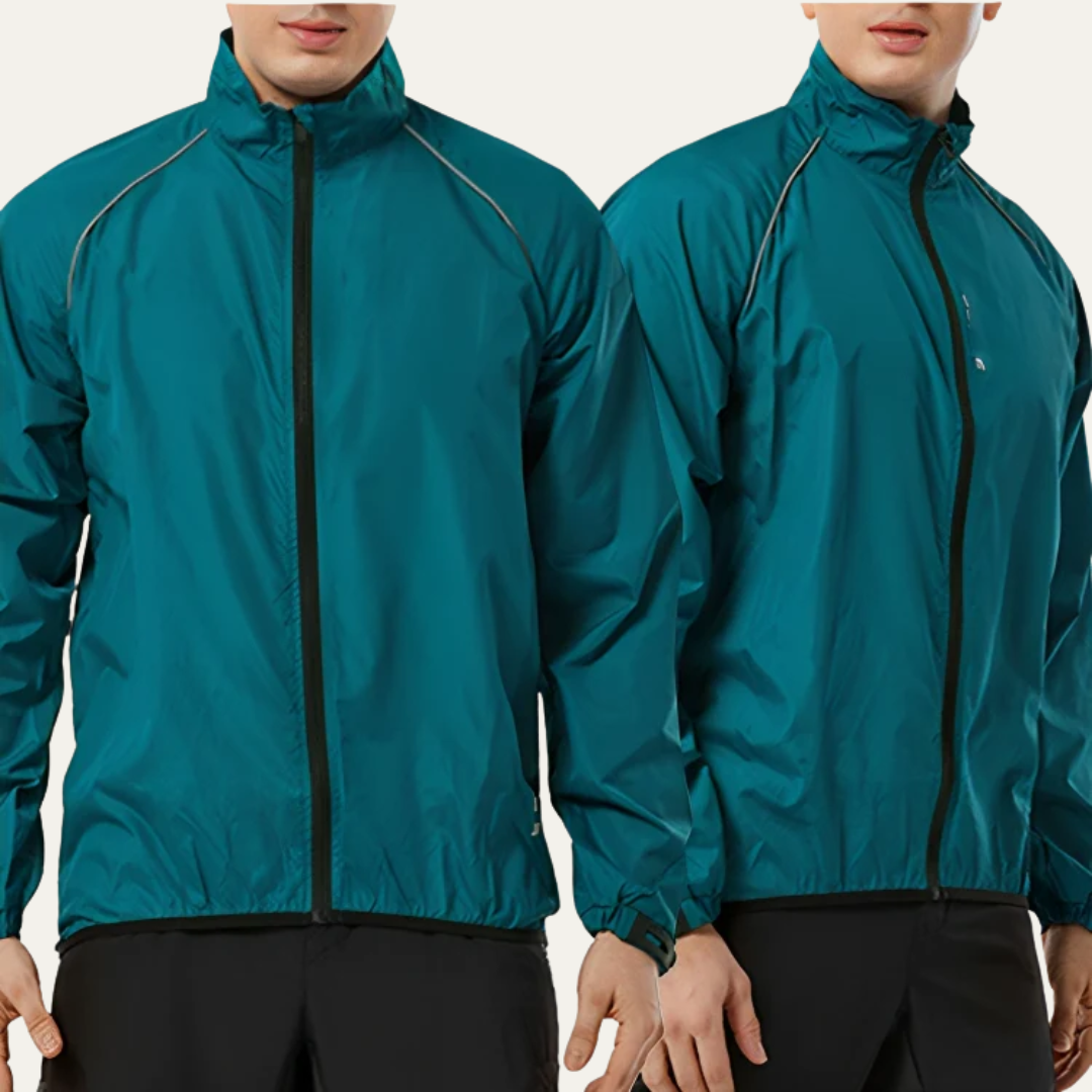 Mens Cycling Jacket Reflective High Collar Full Zip