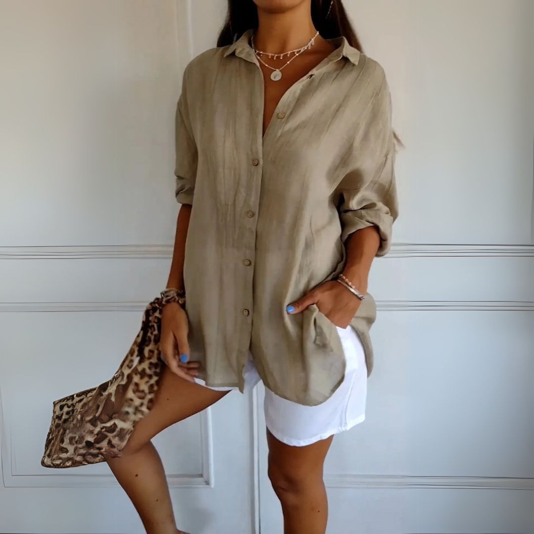 Womens Button-Up Shirt Classic Fit