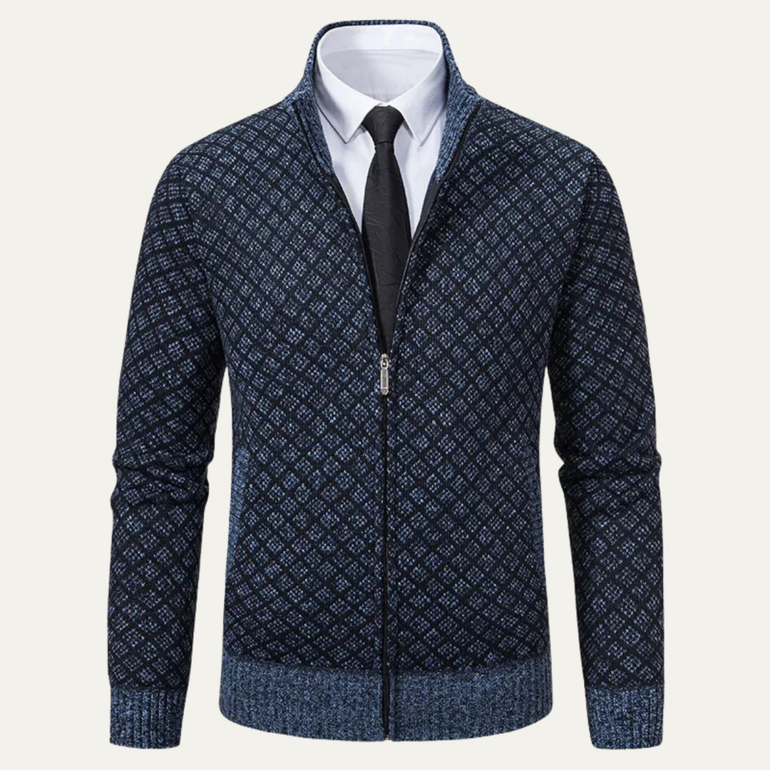 Mens Knit Zip-Up Cardigan Smart Fit