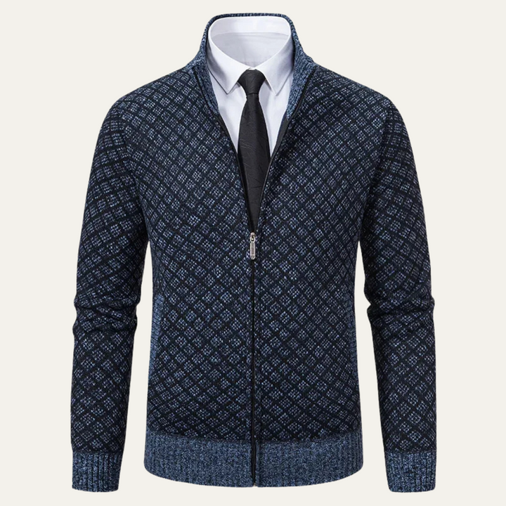 Mens Knit Zip-Up Cardigan Smart Fit
