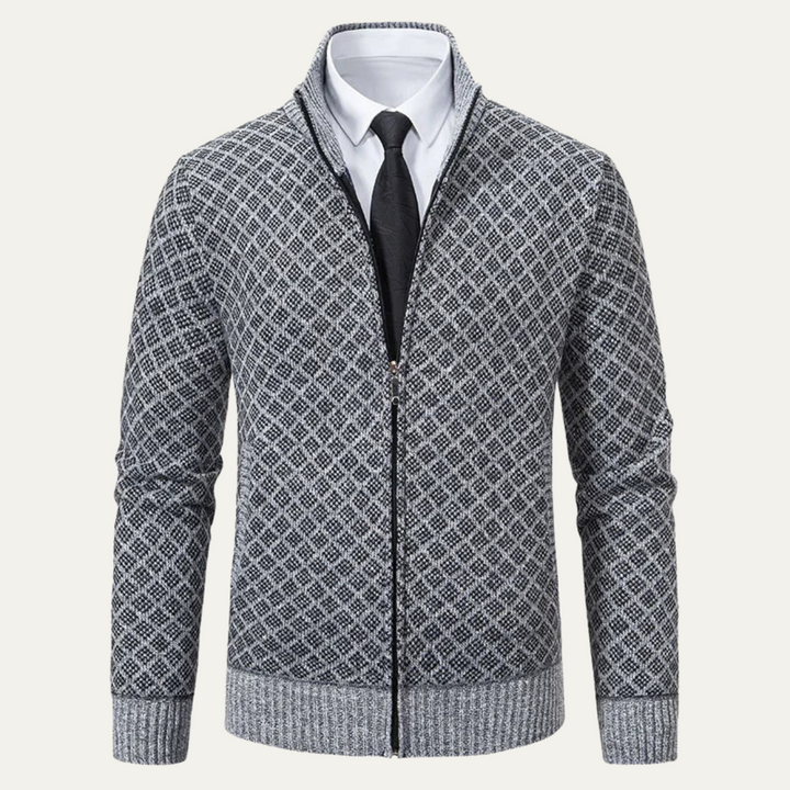 Mens Knit Zip-Up Cardigan Smart Fit