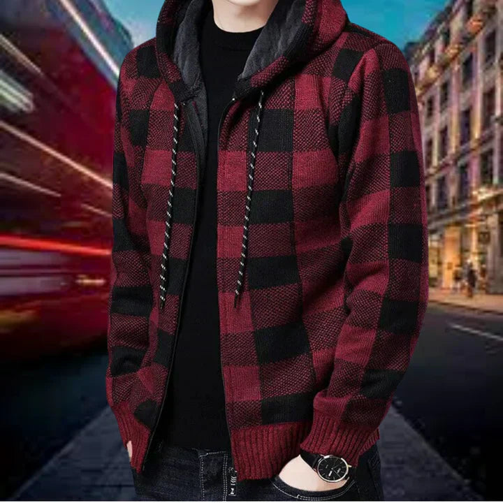 Unisex Checked Hooded Vest Fabric
