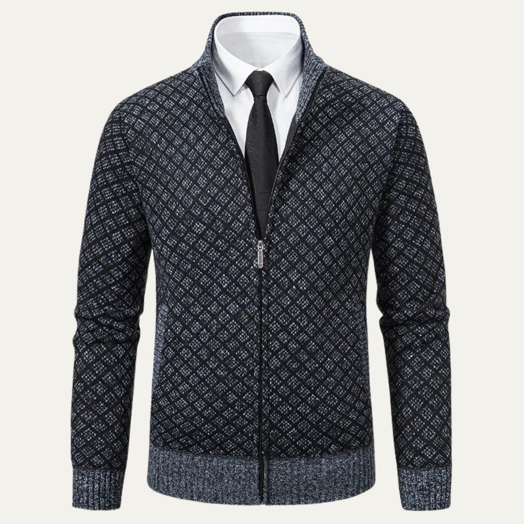 Mens Knit Zip-Up Cardigan Smart Fit