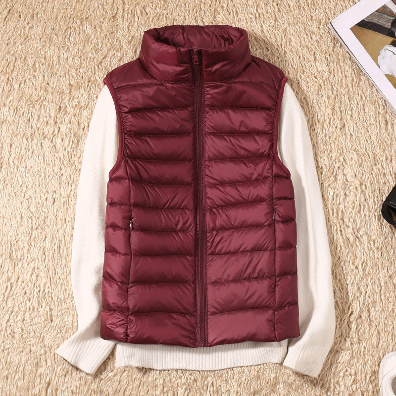 Womens Down Quilted Vest Warm Insulated