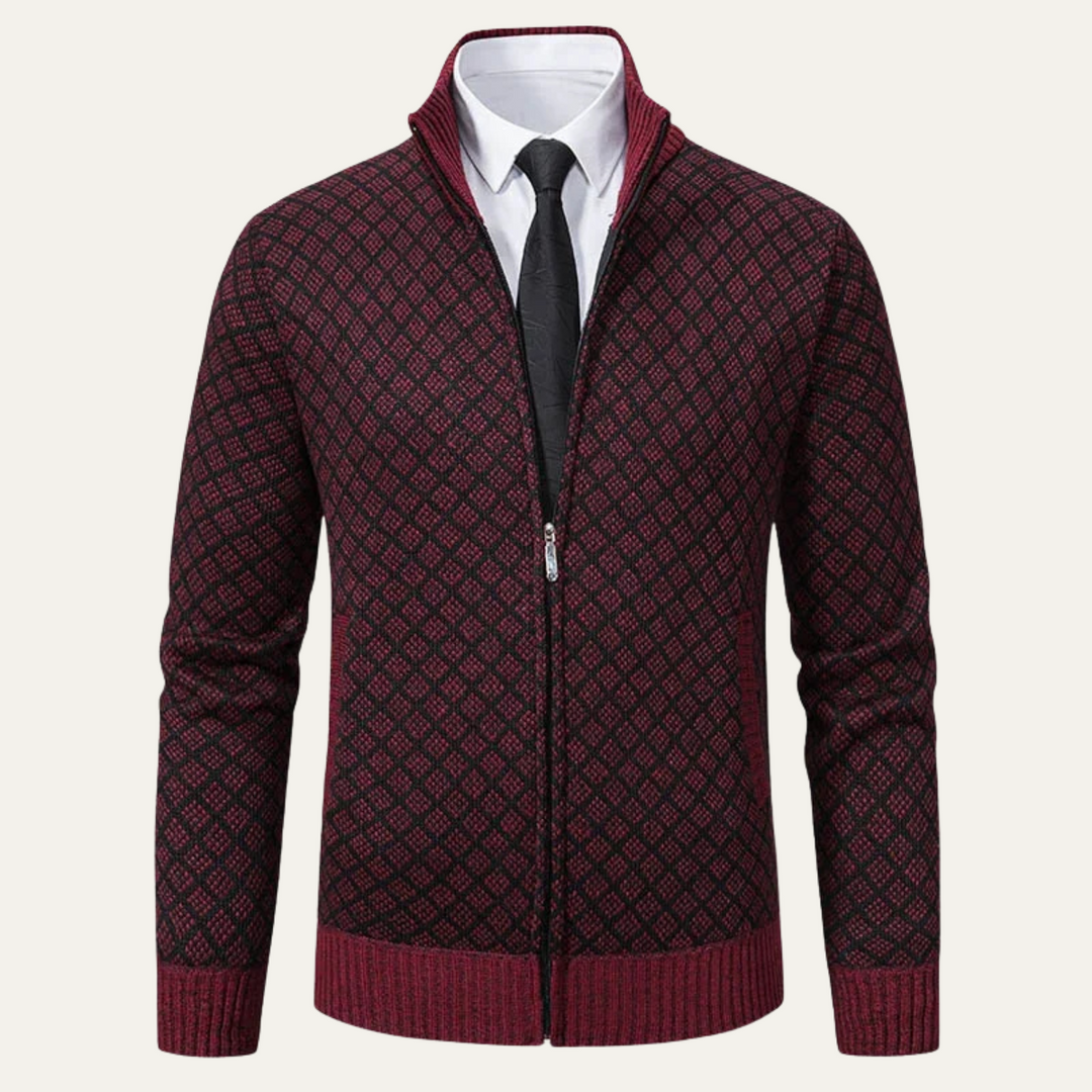 Mens Knit Zip-Up Cardigan Smart Fit