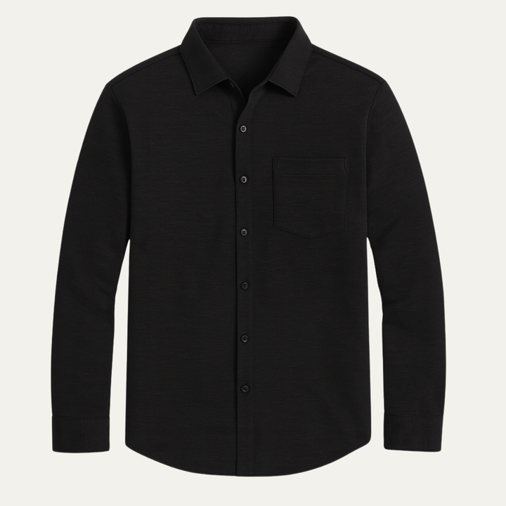 Mens Casual Button-Down Shirt Lightweight Cotton Blend - BritishMode