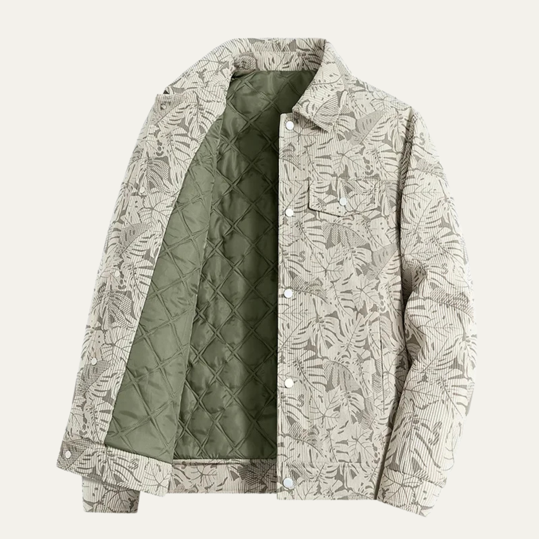 Mens Quilted Cotton Jacket Casual Slim Fit