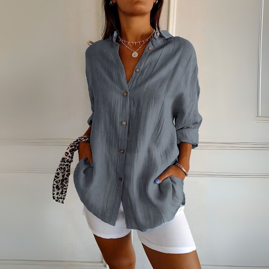 Womens Button-Up Shirt Classic Fit