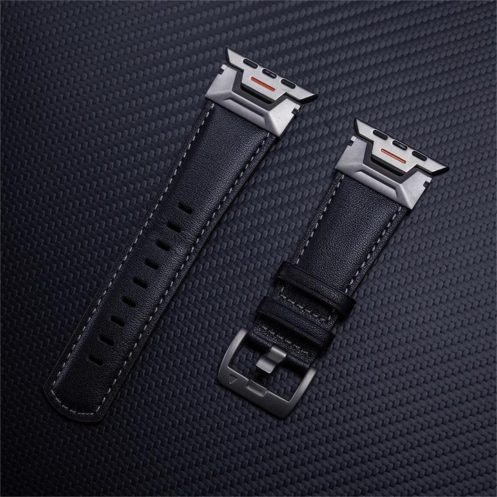 Unisex Apple Watch Strap Rubber Leather Hybrid Adjustable