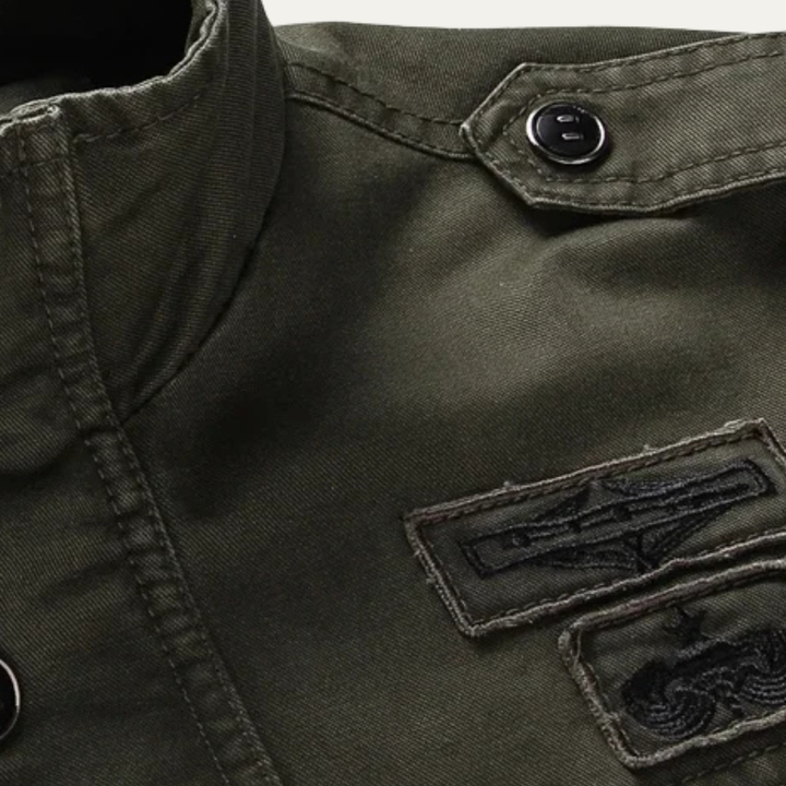 Mens Military Jacket Stand Collar Pockets
